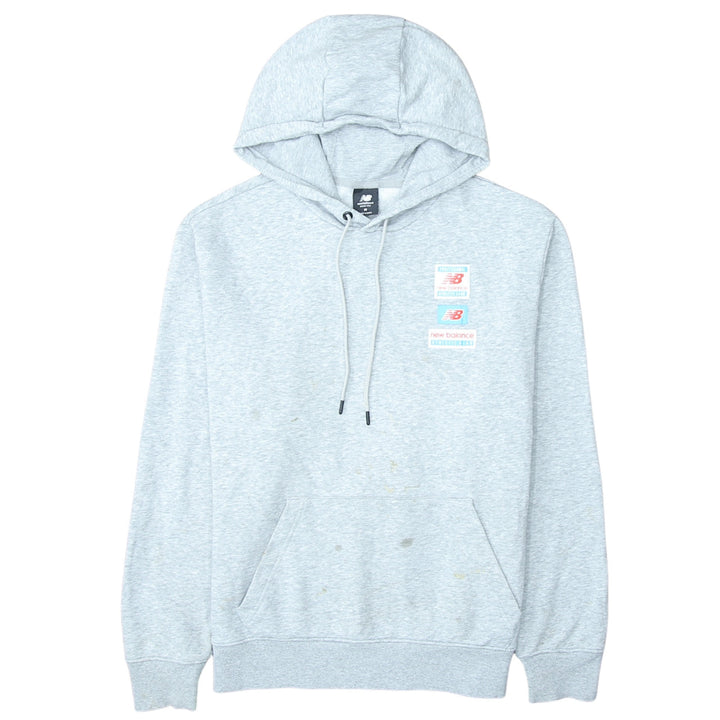 New Balance Mens Grey Pullover Hoodie M Graphic Athletic Style