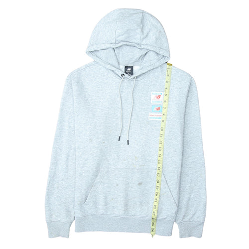 New Balance Mens Grey Pullover Hoodie M Graphic Athletic Style