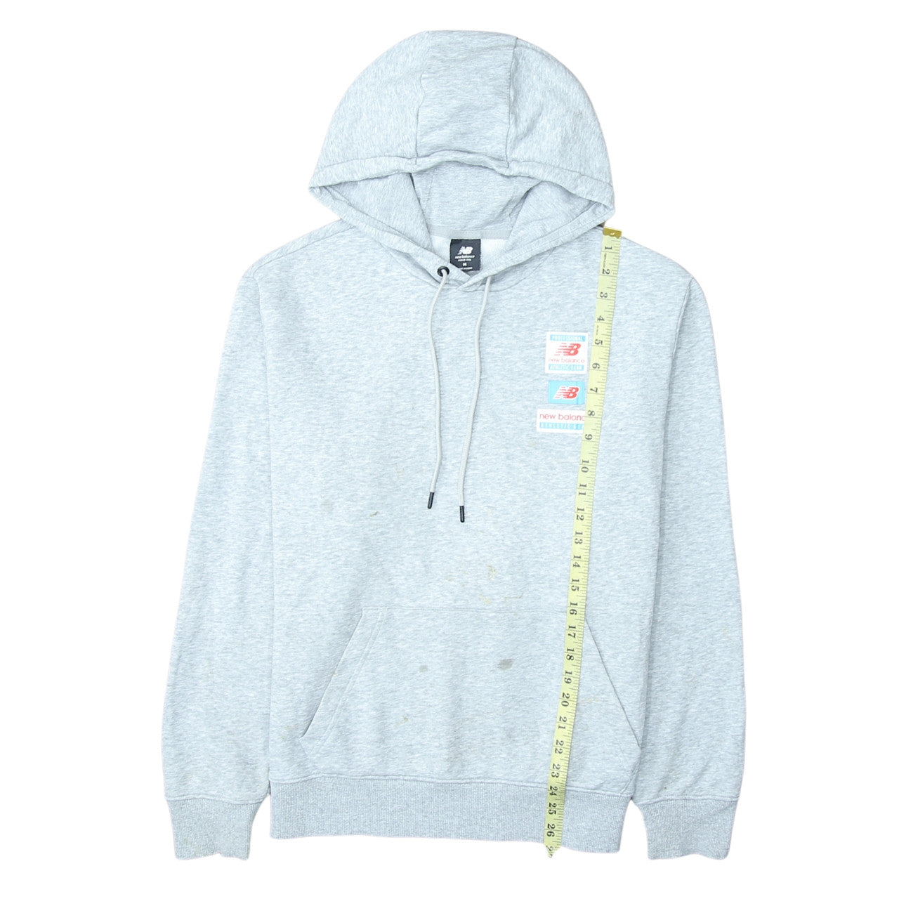 New Balance Mens Grey Pullover Hoodie M Graphic Athletic Style
