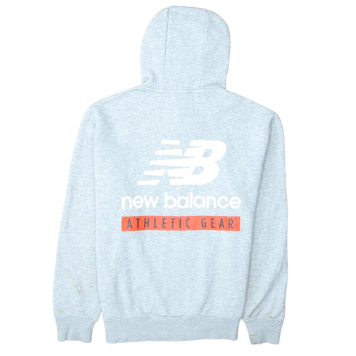 New Balance Mens Grey Pullover Hoodie M Graphic Athletic Style