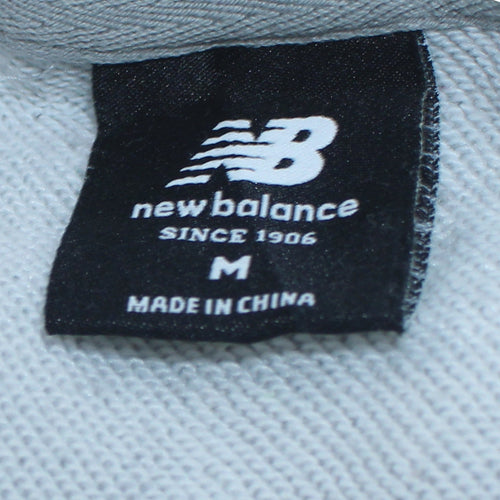 New Balance Mens Grey Pullover Hoodie M Graphic Athletic Style