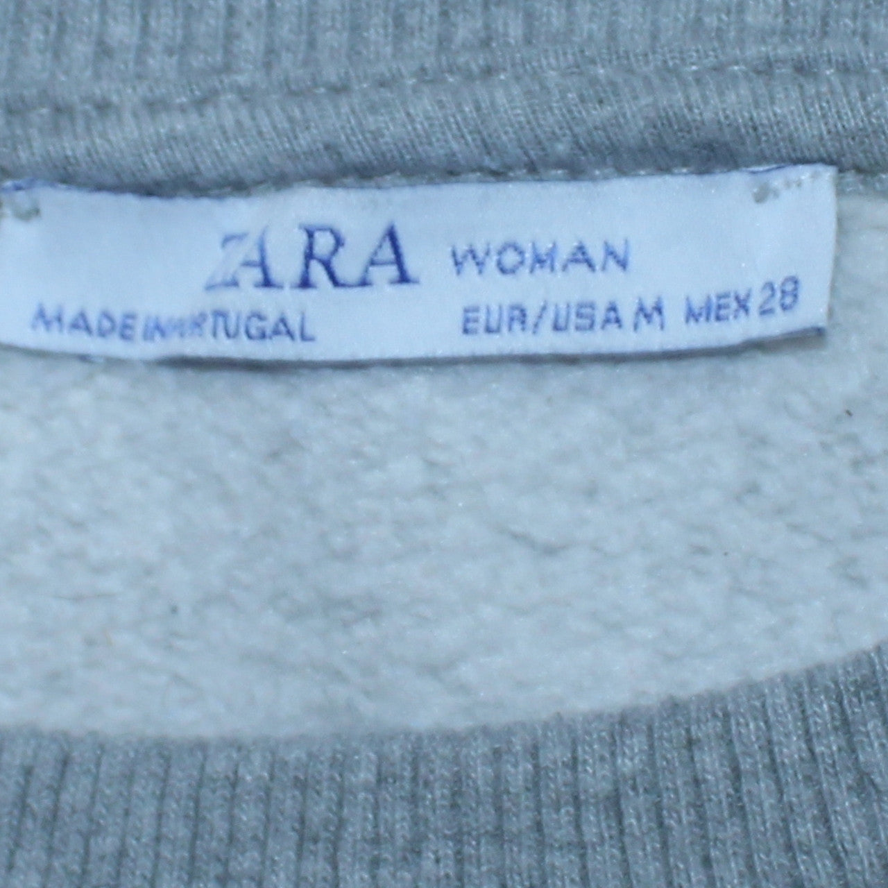 Zara Woman Grey Graphic Face Print Sweatshirt Size M