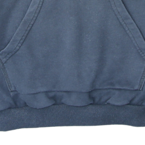 Adidas Women Navy Blue Pullover Hoodie Size 10 Hooded Logo Sweatshirt
