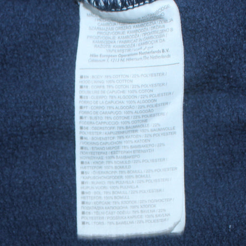 Nike Men's Blue XL Full Zip Hoodie Fleece Sportswear