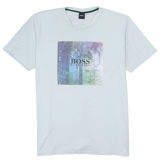 Hugo Boss Men's White Graphic Print Crew Neck T-Shirt Size 2XL