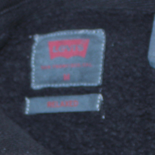 Levi's Men's Black Pullover Hoodie M Relaxed Fit Graphic Fleece