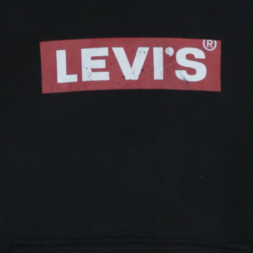 Levi's Men's Black Pullover Hoodie M Relaxed Fit Graphic Fleece
