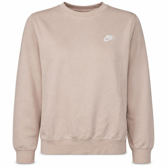 Front view of Nike Women Beige Small Pullover Crew Neck Sweatshirt