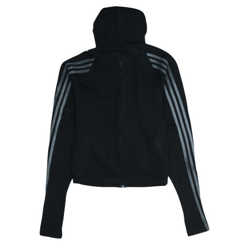 Adidas Womens Black Full Zip Hoodie Size 8-10 Fleece Lined Sportswear