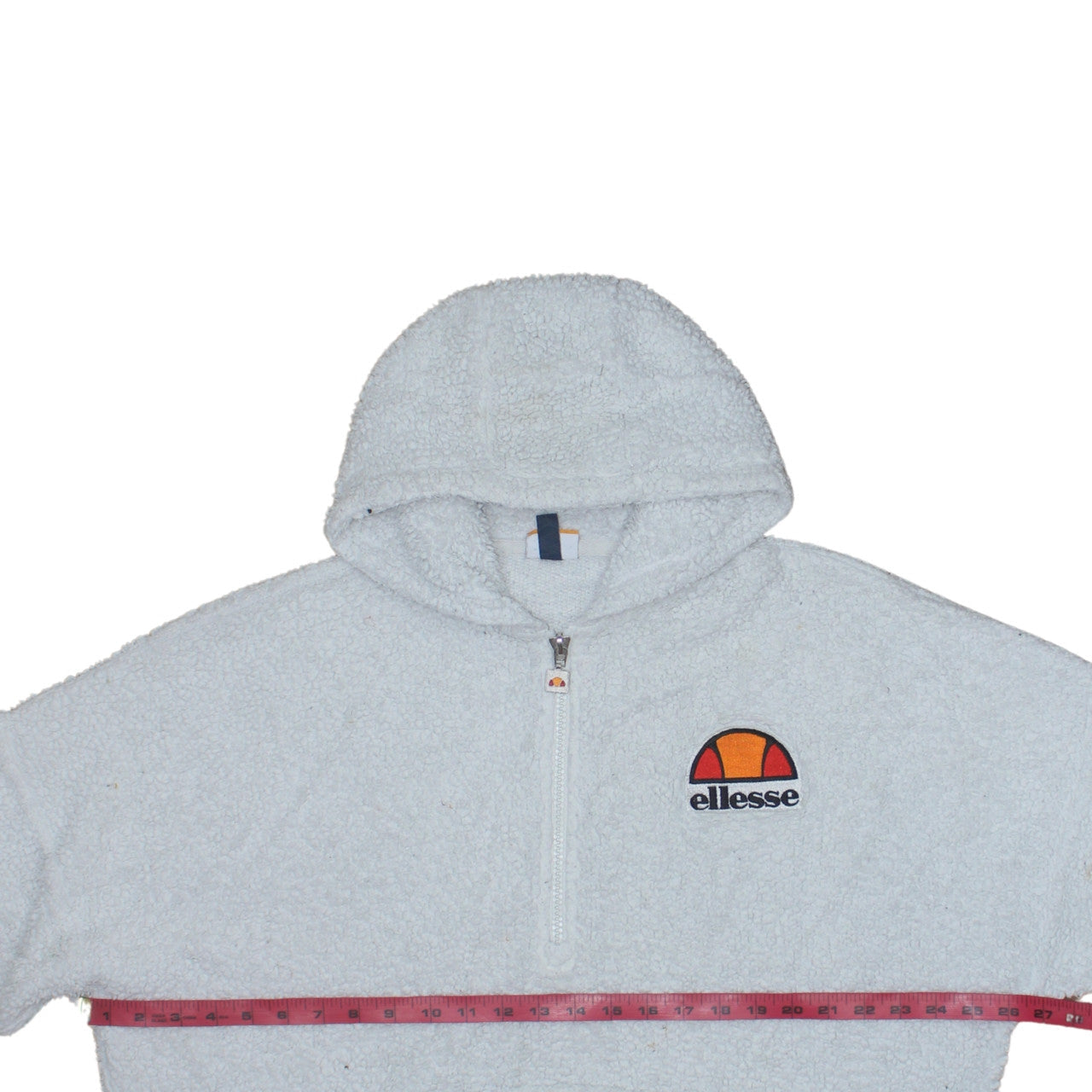 Ellesse Women’s White 1/4 Zip Hooded Pullover Sweatshirt UK 10
