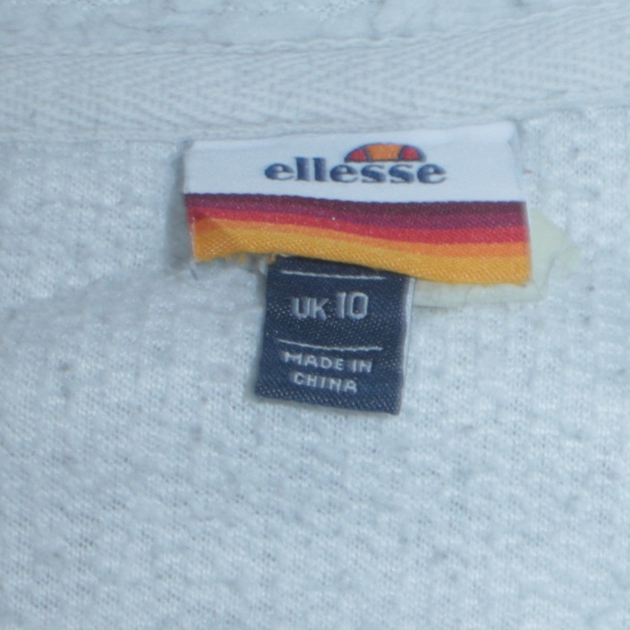 Ellesse Women’s White 1/4 Zip Hooded Pullover Sweatshirt UK 10
