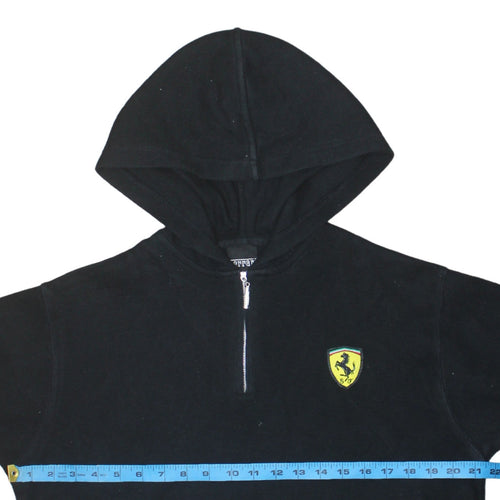 Ferrari Men's Black Fleece 1/2 Zip Hoodie Size S Racing Logo