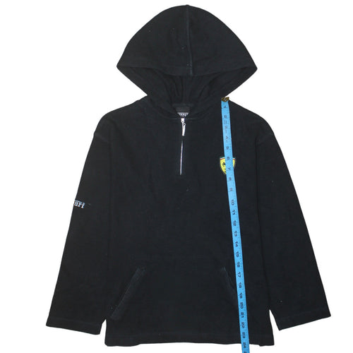 Ferrari Men's Black Fleece 1/2 Zip Hoodie Size S Racing Logo