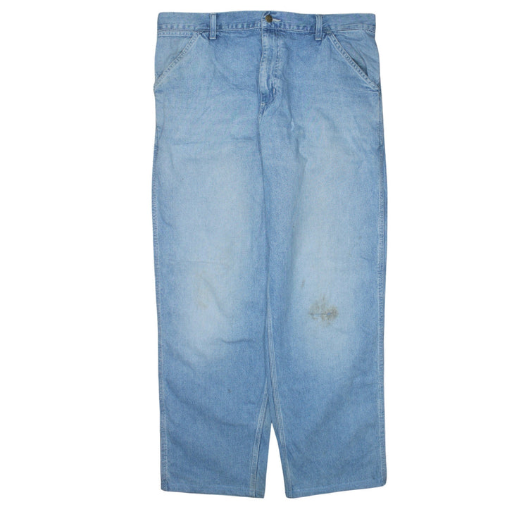 Carhartt Mens Blue 34x32 Straight Relaxed Fit Denim Jeans