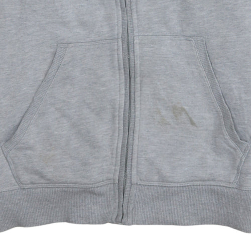 Adidas Women Grey Full Zip Hoodie Medium Classic Cotton Blend