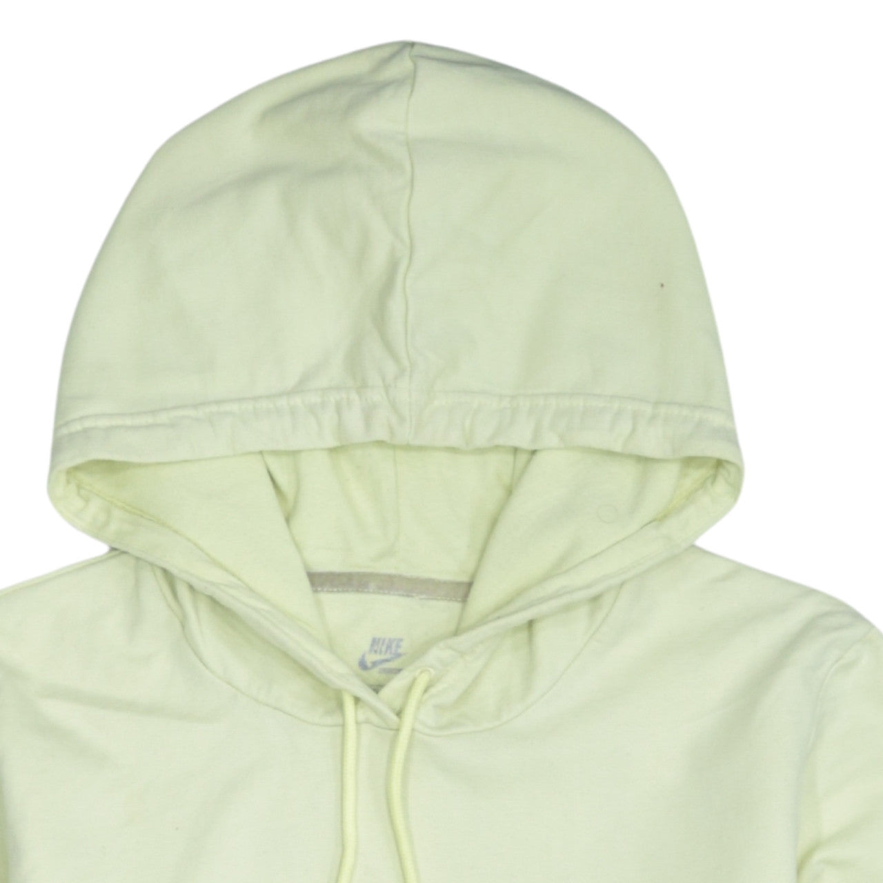 Nike Women Light Yellow Pullover Hoodie Size L Logo Graphic Sweatshirt