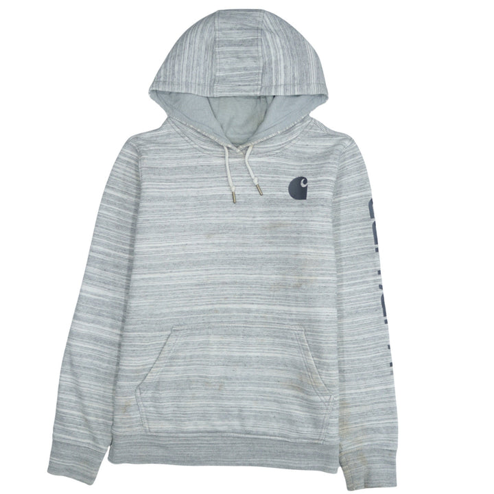 Carhartt Women's Grey Striped Pullover Hoodie Size M (12)