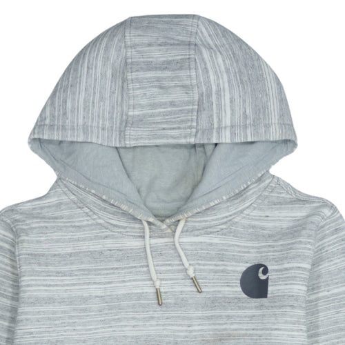 Carhartt Women's Grey Striped Pullover Hoodie Size M (12)