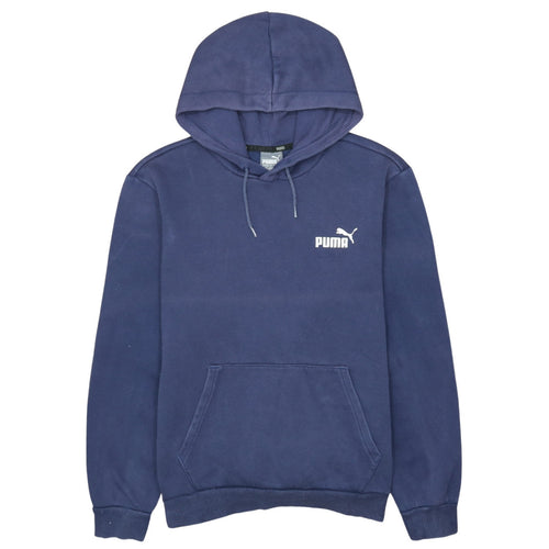 Puma Men's Blue Pullover Hoodie Size M Regular Fit Logo Sportswear