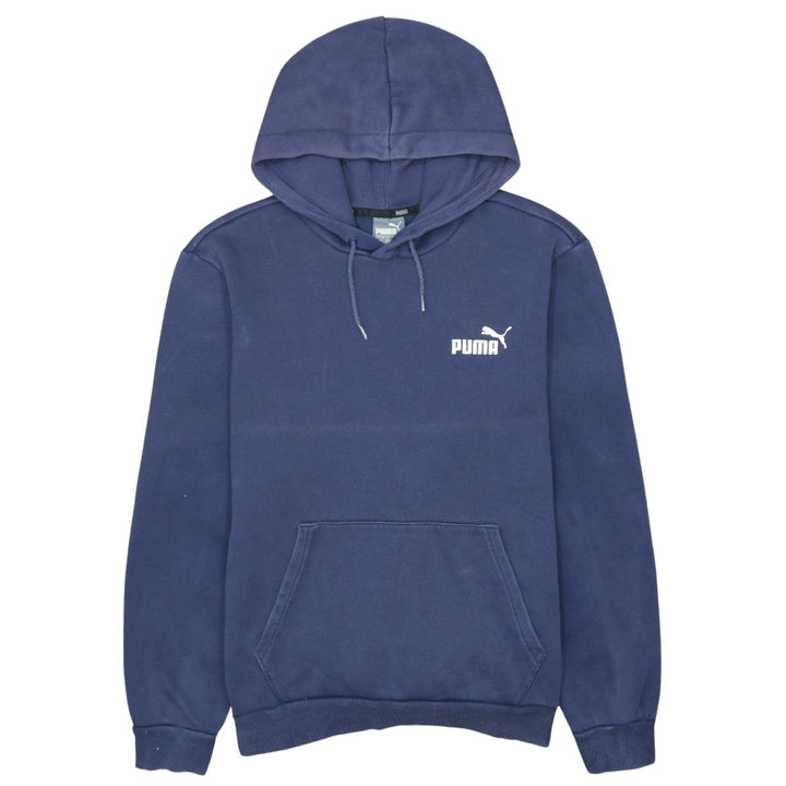 Puma Men's Blue Pullover Hoodie Size M Regular Fit Logo Sportswear