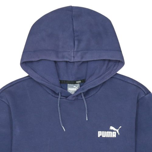 Puma Men's Blue Pullover Hoodie Size M Regular Fit Logo Sportswear