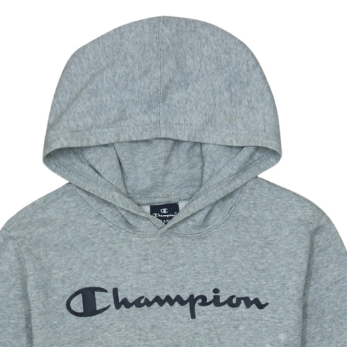 Champion Boys Grey Pullover Hoodie XL 13-14 Years Logo Print Cotton Blend