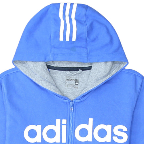 adidas Men Blue Full Zip Hoodie Small Sports Essentials