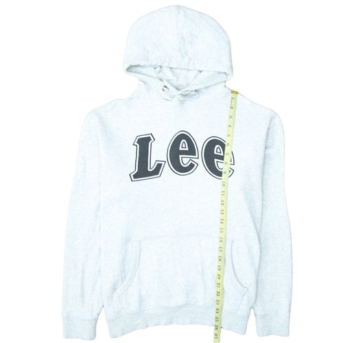Lee Men's Grey XL Pullover Hoodie with Logo Print