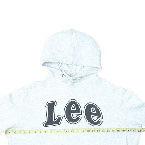 Lee Men's Grey XL Pullover Hoodie with Logo Print