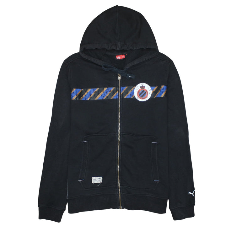 Puma Mens Black Full Zip Hoodie L Football Graphic Print Sportswear