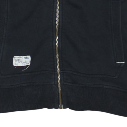 Puma Mens Black Full Zip Hoodie L Football Graphic Print Sportswear