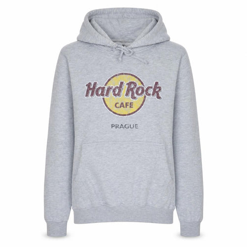 Hard Rock Cafe Women’s Grey Pullover Hoodie Small Prague Logo Cotton Blend