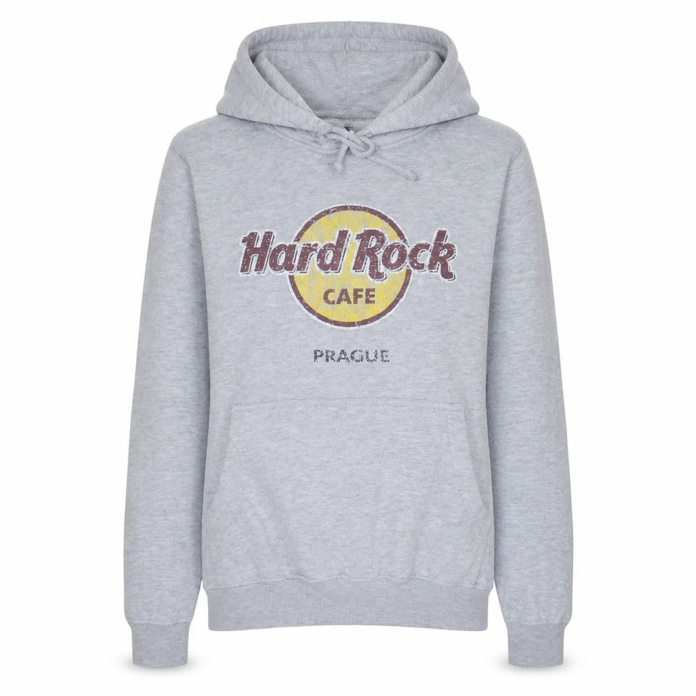 Hard Rock Cafe Women’s Grey Pullover Hoodie Small Prague Logo Cotton Blend