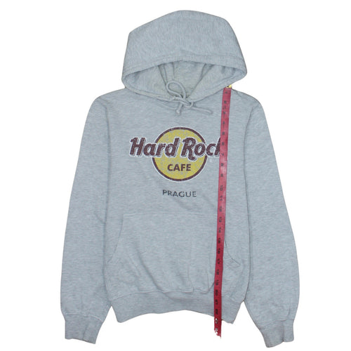 Hard Rock Cafe Women’s Grey Pullover Hoodie Small Prague Logo Cotton Blend