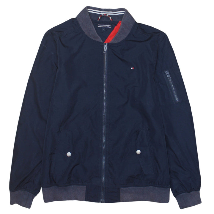 Tommy Hilfiger Boys Blue Bomber Jacket Size 164 Full Zip Lined Casual