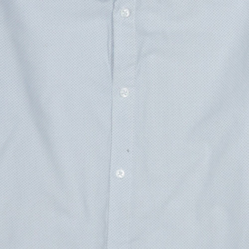 H&M Men's Blue Slim Fit Long Sleeve Polka Dot Button-Up Shirt Size S