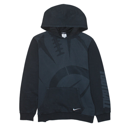 Nike Boys Black XL Pullover Hoodie with Football Graphic Design