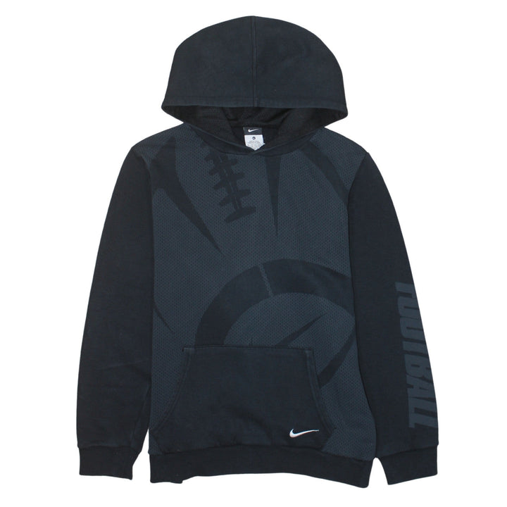Nike Boys Black XL Pullover Hoodie with Football Graphic Design