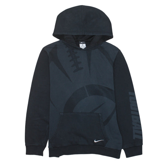 Nike Boys Black XL Pullover Hoodie with Football Graphic Design