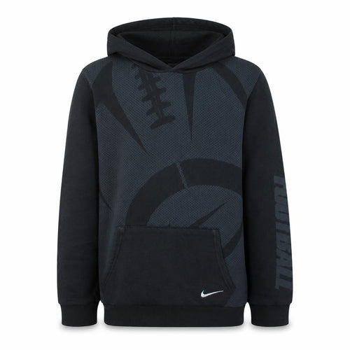 Nike Boys Black XL Pullover Hoodie with Football Graphic Design
