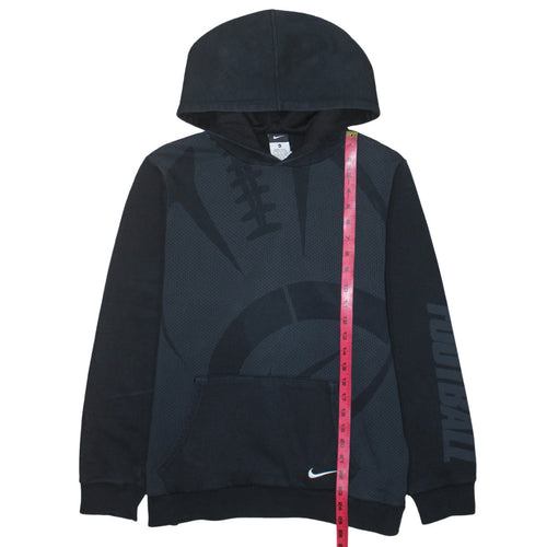 Nike Boys Black XL Pullover Hoodie with Football Graphic Design