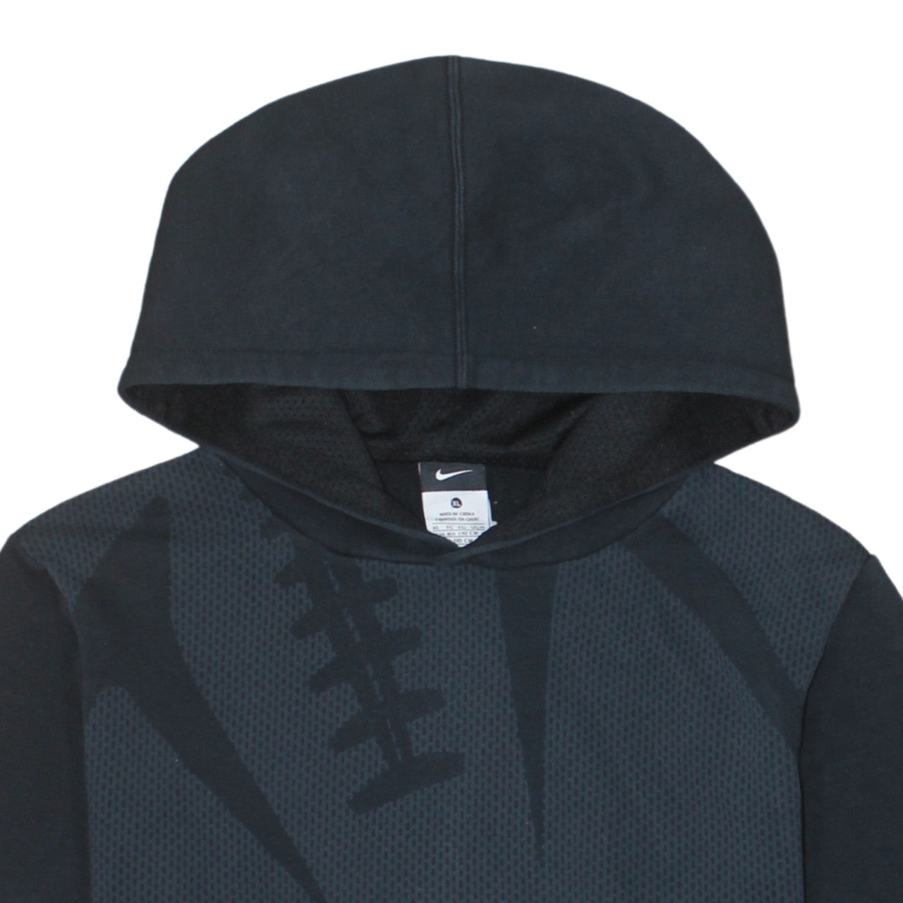 Nike Boys Black XL Pullover Hoodie with Football Graphic Design