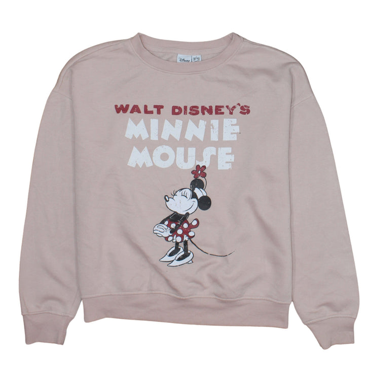 Disney Women's Pink Minnie Mouse Pullover Sweatshirt Size S