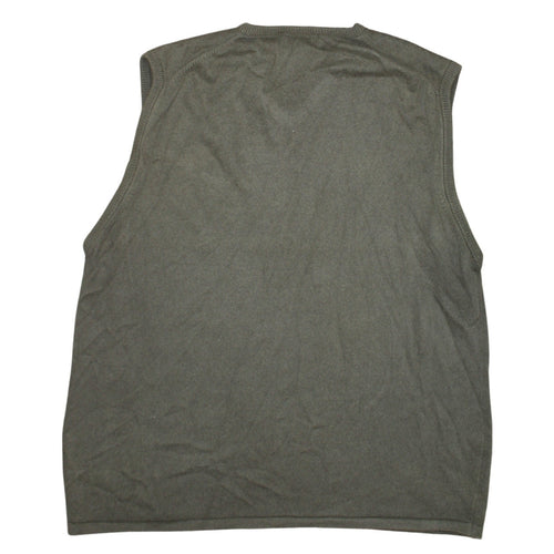 Barbour Men's Green Cotton V-Neck Sleeveless Vest Jumper L