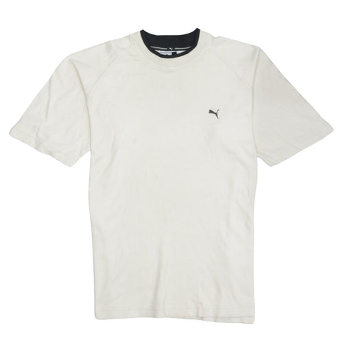 Puma Men's White Crew Neck Short Sleeve Cotton T-Shirt Size L