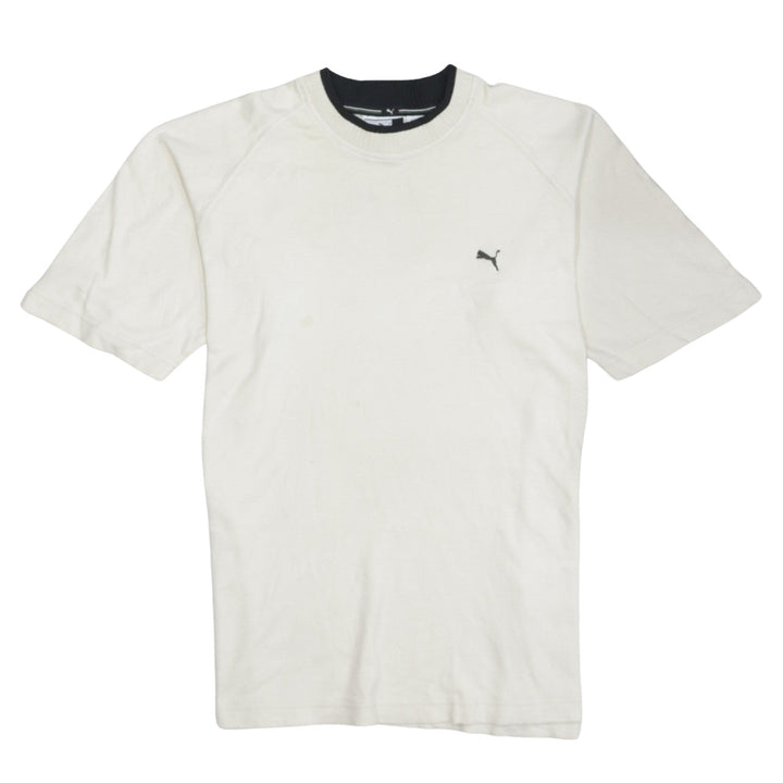 Puma Men's White Crew Neck Short Sleeve Cotton T-Shirt Size L