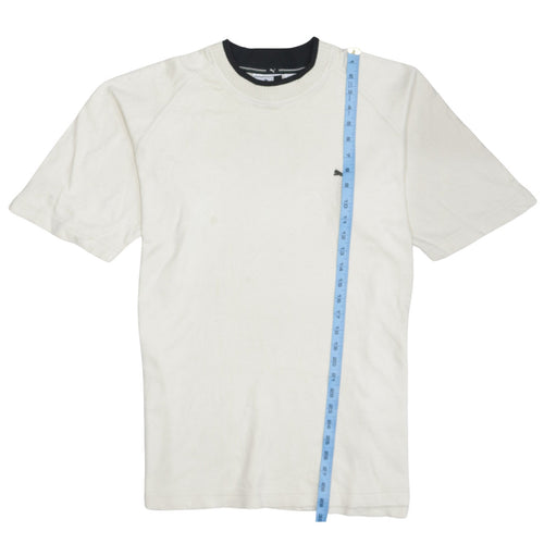 Puma Men's White Crew Neck Short Sleeve Cotton T-Shirt Size L
