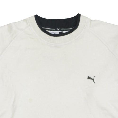 Puma Men's White Crew Neck Short Sleeve Cotton T-Shirt Size L