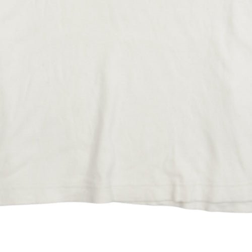 Puma Men's White Crew Neck Short Sleeve Cotton T-Shirt Size L