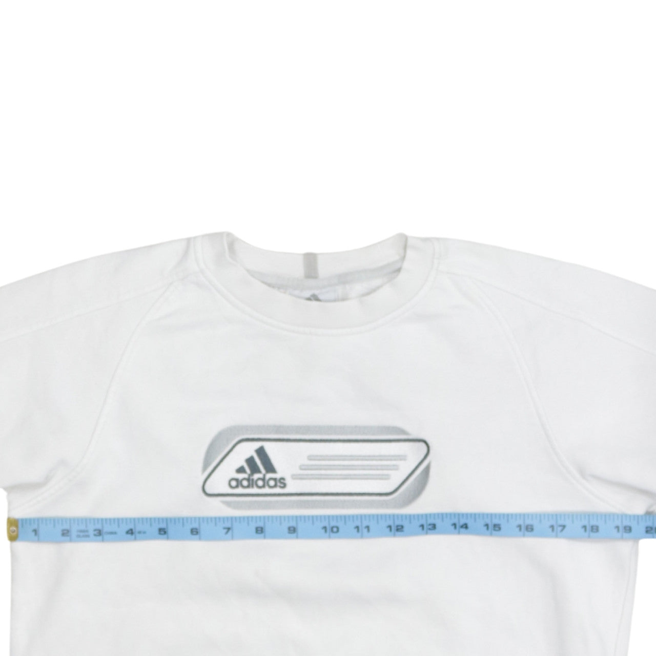 Adidas Boys White Crew Neck Pullover Sweatshirt Size 164 Regular Fit